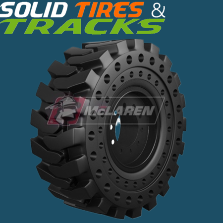 Set of 2, 17.5-25 Mclaren NuAir Solid Backhoe Tires replaces 19.5-24 Tires